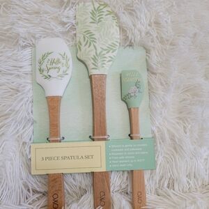 "Hello Spring" Cook with Color Green & White Multi-purpose 3 piece spatula